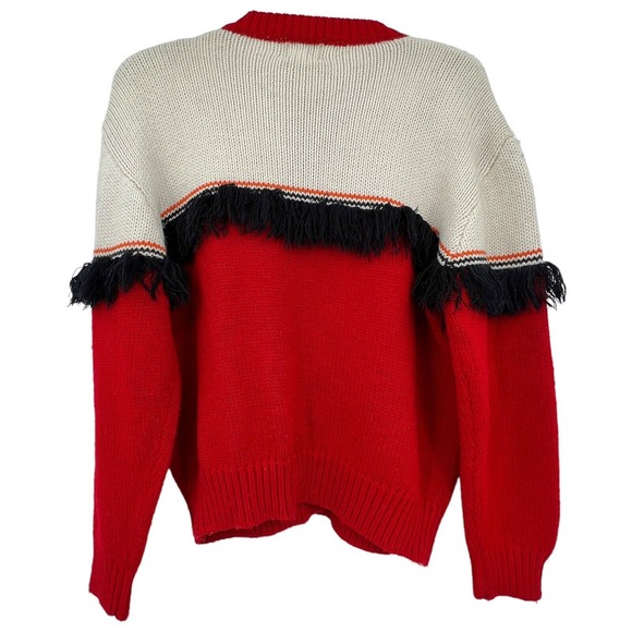 Vintage Ivy Chunky Knit Southwestern Fringe Cardigan Small - Picture 2 of 4